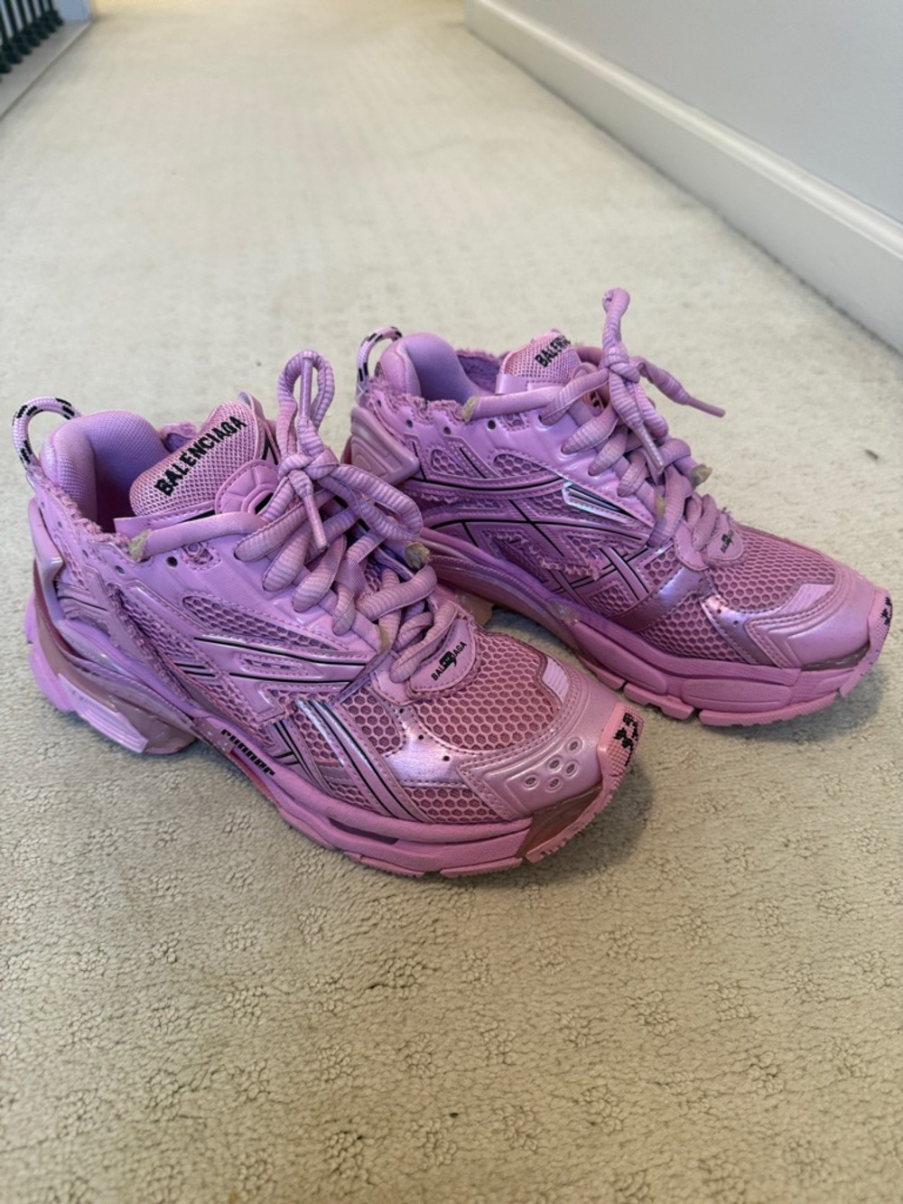 Balenciaga Lavender Pink Layered Sole Sneakers